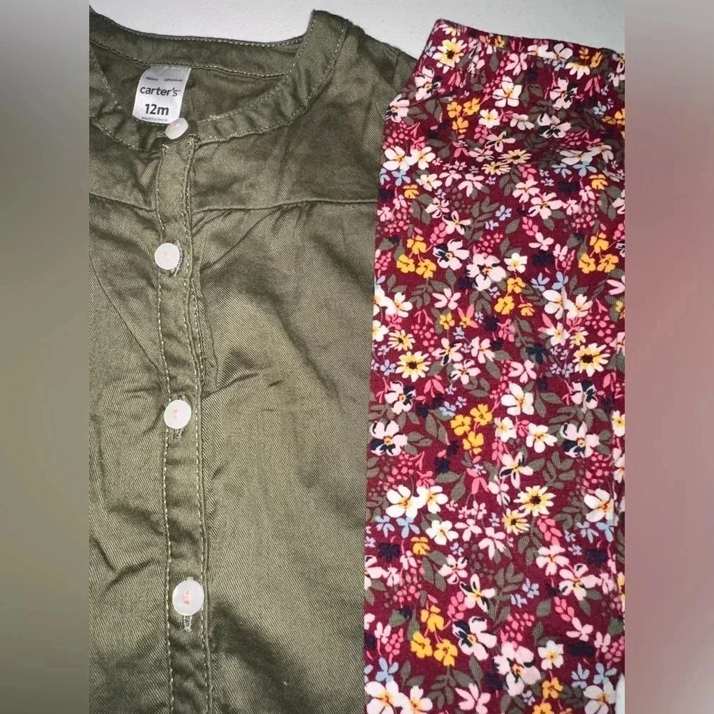 Carters Baby Girls 2,Pc. Tunic and Floral,Print Leggings Set 12 months
